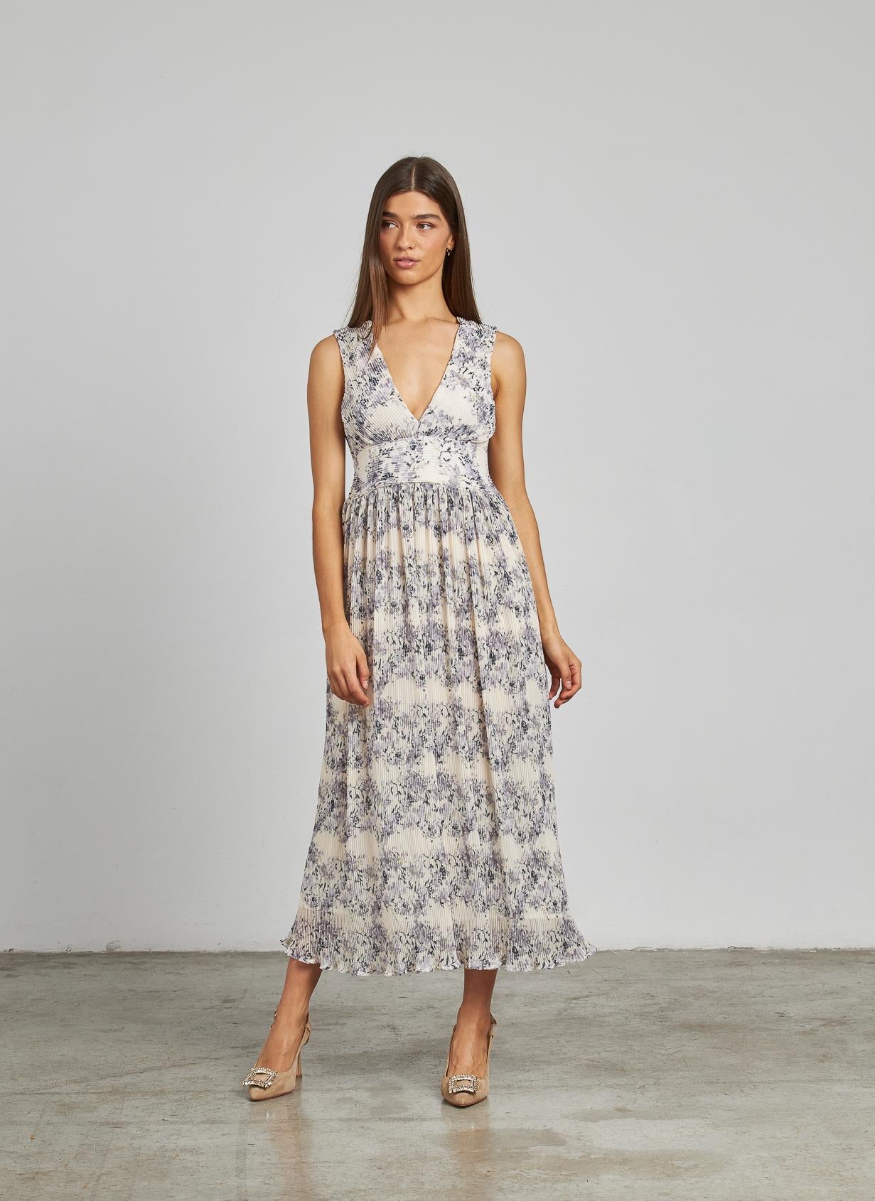 VESTIDO MIDI FRUNCES